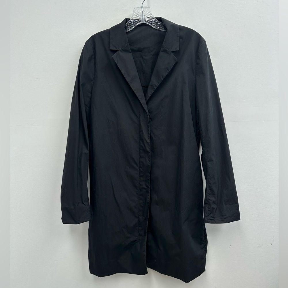 COS Men's Black Collared Lightweight Long Jacket Size 38